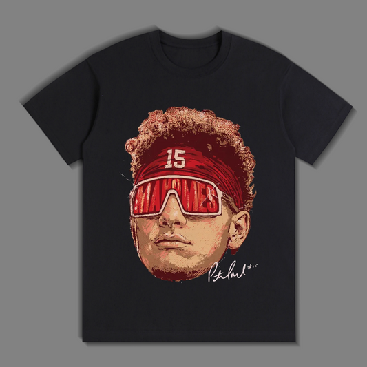 Patrick Mahomes Shirt, Kansas City Chiefs, Big Face Football Shirt
